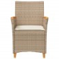 vidaXL Sillas de jardín con cojín 2 uds ratán PE beige y madera acacia vidaXL Sillas de jardín con cojín 2 uds ratán PE beige y madera acacia