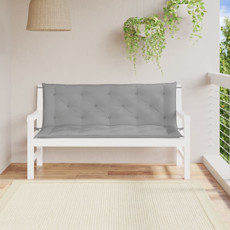 vidaXL Cojines de banco de jardín 2 uds tela Oxford gris 150x50x7 cm vidaXL Cojines de banco de jardín 2 uds tela Oxford gris 150x50x7 cm