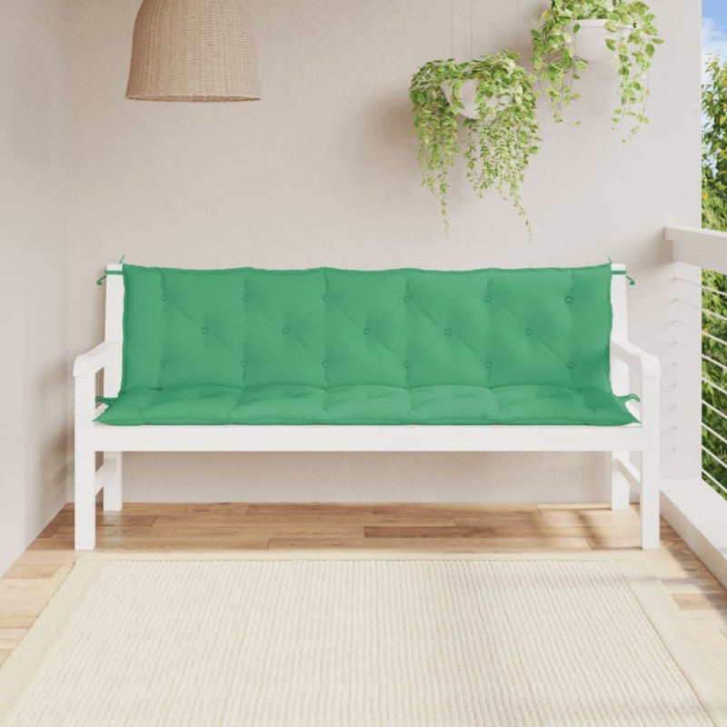 vidaXL Cojines de banco de jardín 2 uds tela Oxford verde 180x50x7 cm vidaXL Cojines de banco de jardín 2 uds tela Oxford verde 180x50x7 cm