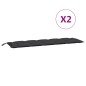 vidaXL Cojines de banco de jardín 2 uds tela Oxford negro 180x50x7 cm