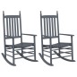 vidaXL Mecedoras con asiento curvo 2 uds madera álamo maciza gris vidaXL Mecedoras con asiento curvo 2 uds madera álamo maciza gris