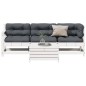 vidaXL Set muebles jardín 4 pzas con cojines madera maciza pino blanco vidaXL Set muebles jardín 4 pzas con cojines madera maciza pino blanco
