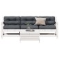 vidaXL Set muebles jardín 4 pzas con cojines madera maciza pino blanco