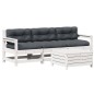 vidaXL Set muebles jardín 4 pzas con cojines madera maciza pino blanco