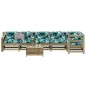 vidaXL Juego de muebles jardín 7 pzas y cojines madera pino impregnada vidaXL Juego de muebles jardín 7 pzas y cojines madera pino impregnada
