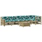 vidaXL Juego de muebles jardín 7 pzas y cojines madera pino impregnada vidaXL Juego de muebles jardín 7 pzas y cojines madera pino impregnada