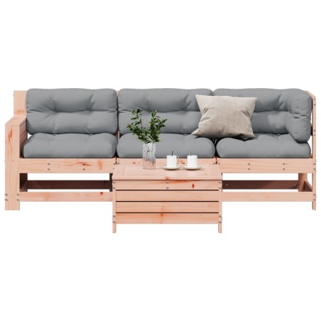 vidaXL Juego de muebles jardín 4 pzas y cojines madera abeto Douglas