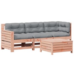 vidaXL Juego de muebles jardín 4 pzas y cojines madera abeto Douglas