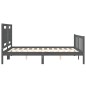 vidaXL Estructura de cama matrimonio con cabecero madera maciza gris vidaXL Estructura de cama matrimonio con cabecero madera maciza gris