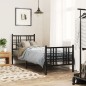 vidaXL Estructura de cama con cabecero y estribo metal negro 80x200 cm