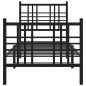 vidaXL Estructura de cama con cabecero y estribo metal negro 80x200 cm
