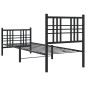 vidaXL Estructura de cama con cabecero y estribo metal negro 80x200 cm