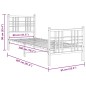 vidaXL Estructura de cama con cabecero y estribo metal negro 80x200 cm