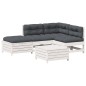 vidaXL Set muebles jardín 5 pzas con cojines madera maciza pino blanco vidaXL Set muebles jardín 5 pzas con cojines madera maciza pino blanco