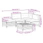 vidaXL Set muebles jardín 5 pzas con cojines madera maciza pino blanco vidaXL Set muebles jardín 5 pzas con cojines madera maciza pino blanco