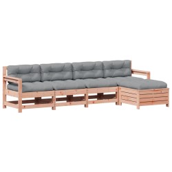 vidaXL Juego de muebles jardín 5 pzas y cojines madera abeto Douglas