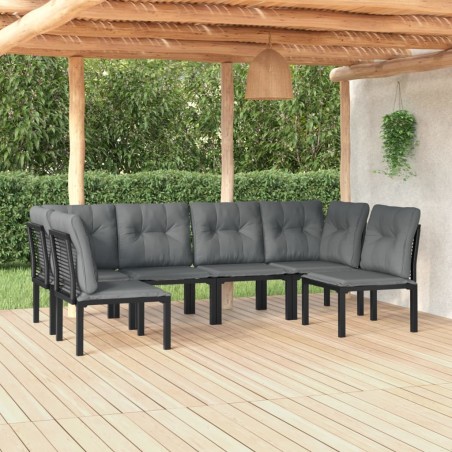 vidaXL Juego de muebles de jardín 6 pzas ratán sintético negro y gris