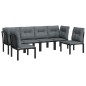 vidaXL Juego de muebles de jardín 6 pzas ratán sintético negro y gris vidaXL Juego de muebles de jardín 6 pzas ratán sintético negro y gris