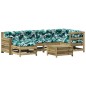 vidaXL Juego de muebles jardín 7 pzas y cojines madera pino impregnada vidaXL Juego de muebles jardín 7 pzas y cojines madera pino impregnada