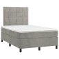 vidaXL Cama box spring con colchón terciopelo gris claro 120x190 cm vidaXL Cama box spring con colchón terciopelo gris claro 120x190 cm