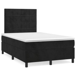 vidaXL Cama box spring con colchón terciopelo negro 120x190 cm