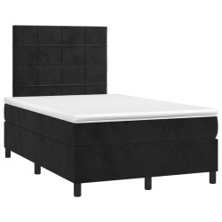 vidaXL Cama box spring con colchón terciopelo negro 120x190 cm