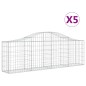 vidaXL Cestas de gaviones 5 uds forma de arco hierro 200x30x60/80 cm vidaXL Cestas de gaviones 5 uds forma de arco hierro 200x30x60/80 cm