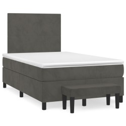 vidaXL Cama box spring con colchón terciopelo gris oscuro 120x190 cm