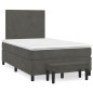 vidaXL Cama box spring con colchón terciopelo gris oscuro 120x190 cm