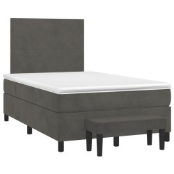 vidaXL Cama box spring con colchón terciopelo gris oscuro 120x190 cm