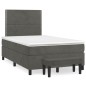 vidaXL Cama box spring con colchón terciopelo gris oscuro 120x190 cm vidaXL Cama box spring con colchón terciopelo gris oscuro 120x190 cm