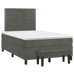 vidaXL Cama box spring con colchón terciopelo gris oscuro 120x190 cm