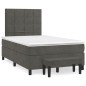 vidaXL Cama box spring con colchón terciopelo gris oscuro 120x190 cm vidaXL Cama box spring con colchón terciopelo gris oscuro 120x190 cm