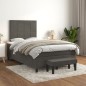 vidaXL Cama box spring con colchón terciopelo gris oscuro 120x190 cm vidaXL Cama box spring con colchón terciopelo gris oscuro 120x190 cm