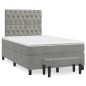 vidaXL Cama box spring con colchón terciopelo gris claro 120x190 cm vidaXL Cama box spring con colchón terciopelo gris claro 120x190 cm