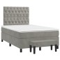 vidaXL Cama box spring con colchón terciopelo gris claro 120x190 cm vidaXL Cama box spring con colchón terciopelo gris claro 120x190 cm