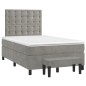 vidaXL Cama box spring con colchón terciopelo gris claro 120x190 cm vidaXL Cama box spring con colchón terciopelo gris claro 120x190 cm