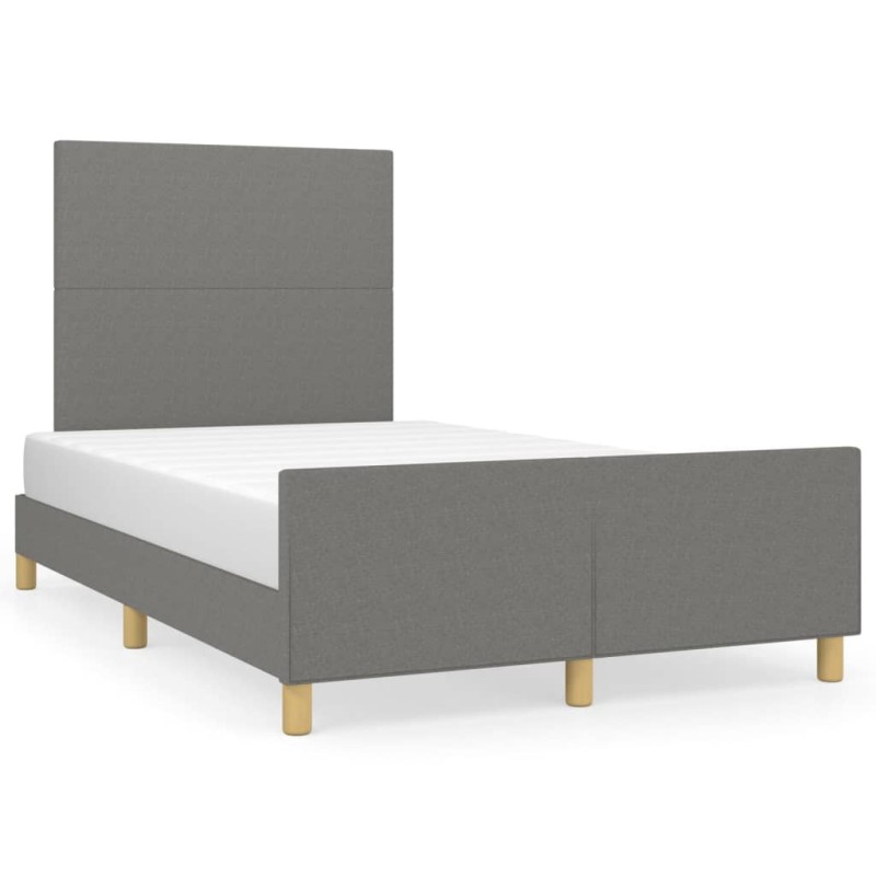 vidaXL Estructura de cama con cabecero tela gris oscuro 120x190 cm vidaXL Estructura de cama con cabecero tela gris oscuro 120x190 cm