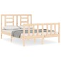 vidaXL Estructura de cama con cabecero madera maciza 140x200 cm