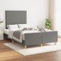 vidaXL Estructura de cama con cabecero tela gris oscuro 120x190 cm vidaXL Estructura de cama con cabecero tela gris oscuro 120x190 cm