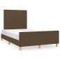 vidaXL Estructura de cama con cabecero tela marrón oscuro 120x190 cm vidaXL Estructura de cama con cabecero tela marrón oscuro 120x190 cm