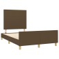 vidaXL Estructura de cama con cabecero tela marrón oscuro 120x190 cm vidaXL Estructura de cama con cabecero tela marrón oscuro 120x190 cm