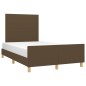 vidaXL Estructura de cama con cabecero tela marrón oscuro 120x190 cm vidaXL Estructura de cama con cabecero tela marrón oscuro 120x190 cm