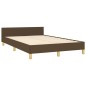vidaXL Estructura de cama con cabecero tela marrón oscuro 120x190 cm vidaXL Estructura de cama con cabecero tela marrón oscuro 120x190 cm