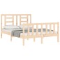 vidaXL Estructura de cama con cabecero madera maciza 140x200 cm