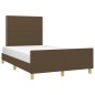 vidaXL Estructura de cama con cabecero tela marrón oscuro 120x190 cm vidaXL Estructura de cama con cabecero tela marrón oscuro 120x190 cm