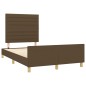 vidaXL Estructura de cama con cabecero tela marrón oscuro 120x190 cm vidaXL Estructura de cama con cabecero tela marrón oscuro 120x190 cm