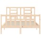vidaXL Estructura de cama con cabecero madera maciza 140x200 cm