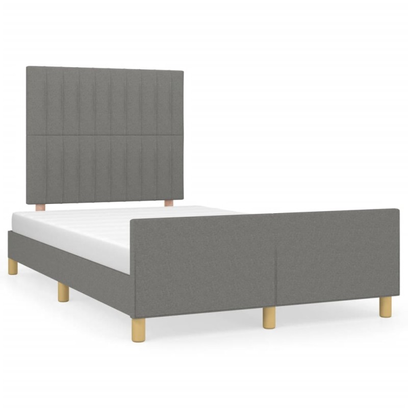 vidaXL Estructura de cama con cabecero tela gris oscuro 120x190 cm vidaXL Estructura de cama con cabecero tela gris oscuro 120x190 cm