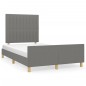 vidaXL Estructura de cama con cabecero tela gris oscuro 120x190 cm vidaXL Estructura de cama con cabecero tela gris oscuro 120x190 cm